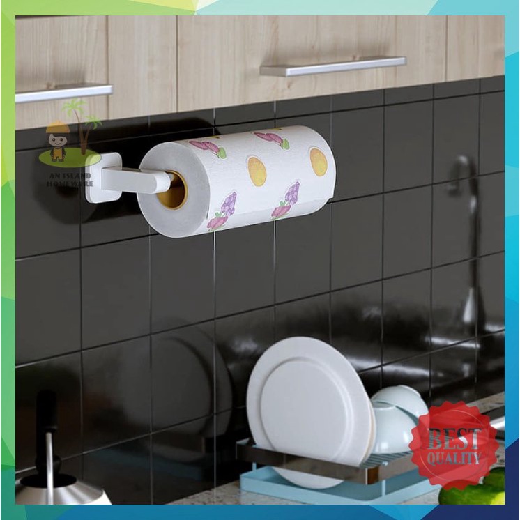 【HOMEWARE】Kitchen Tissue Hanger Self-adhesive Wall Hook Tissue Roll ...