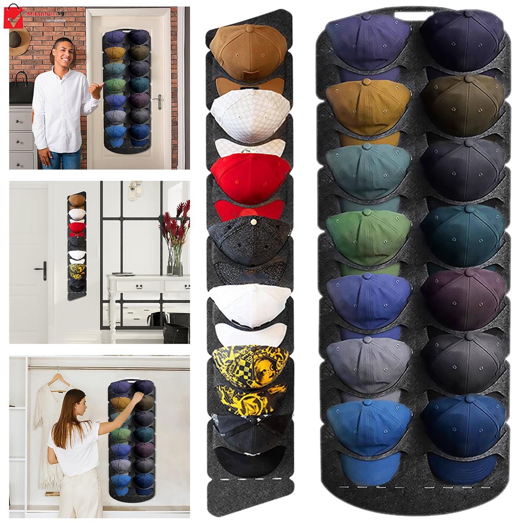 Baseball Hat Rack 7/14Pockets Hat Organizer Hanging Baseball Cap Hat ...