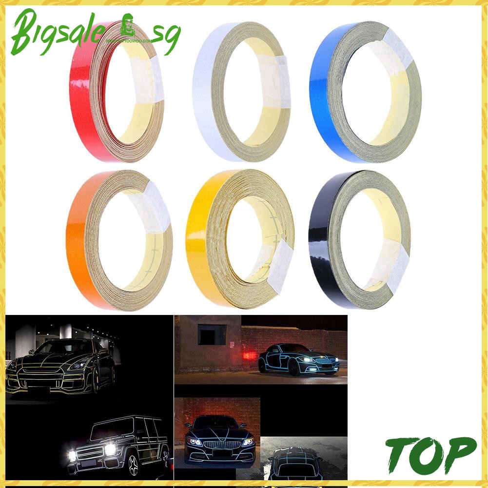 big.sg Ornament Stier Self Adhesive Car Reflective Tape Warning Reflective Film Automobiles Motorcycle Car 