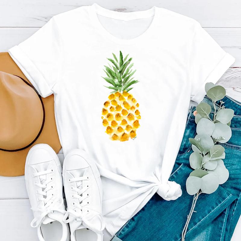 JSMYTSHIRT0662 Women's Clothing With Strawberry Print/Fruit/Beach/Summer Short Sleeve