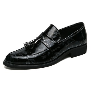 Mens black deals shiny loafers