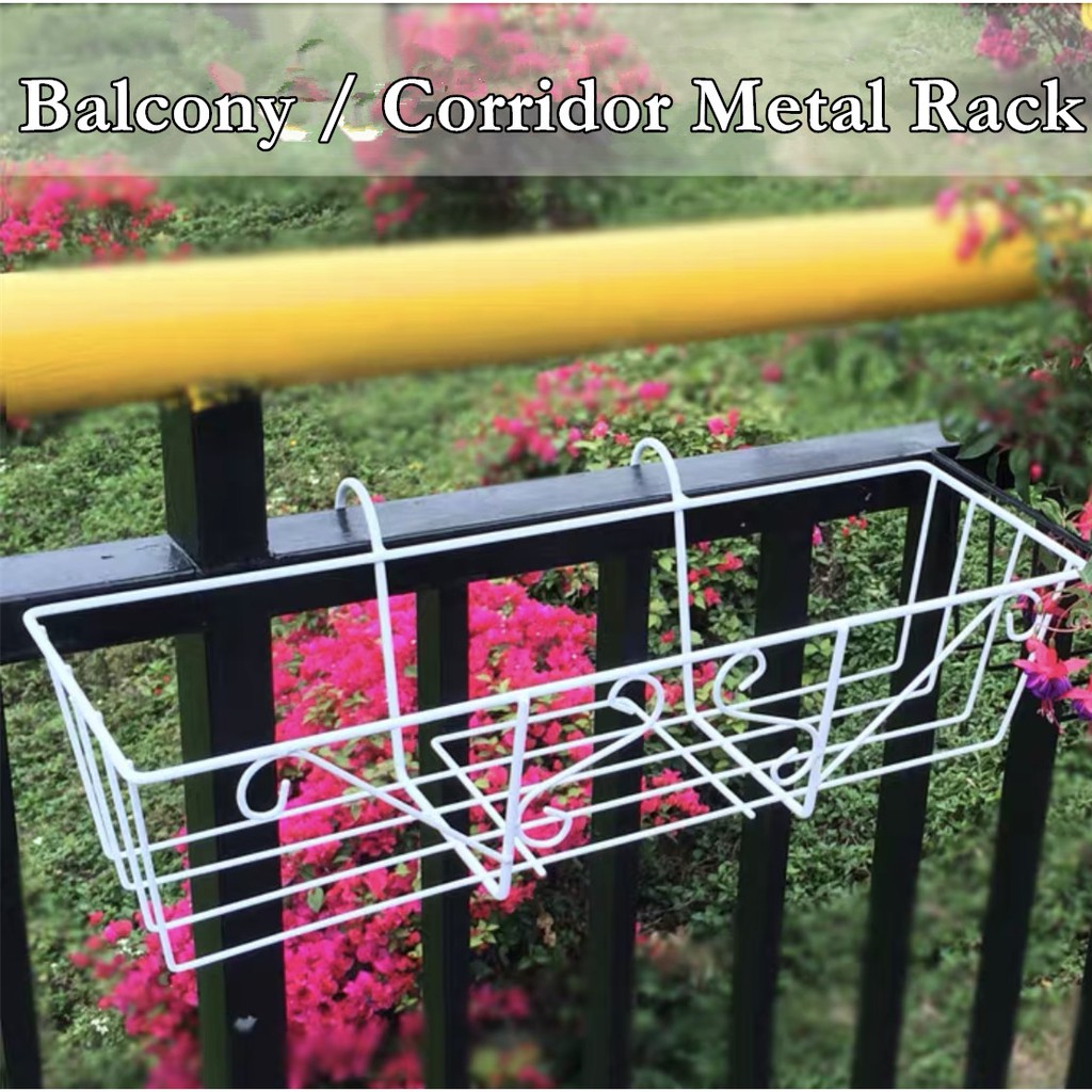 Balcony Corridor Metal Rack for planter pot | Shopee Singapore