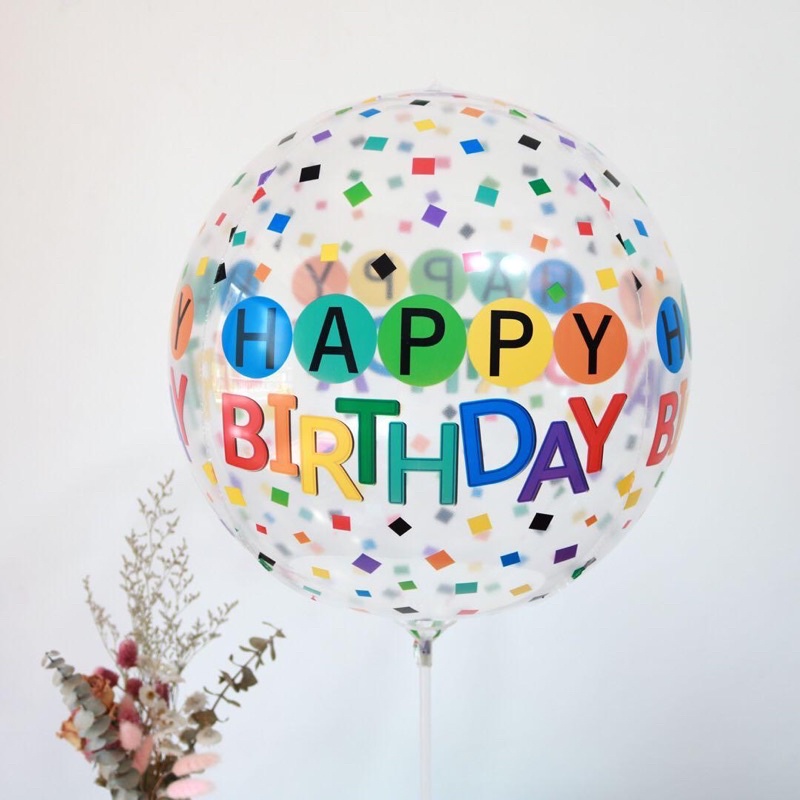happy birthday bobo ball influencer rainbow confetti printing happy