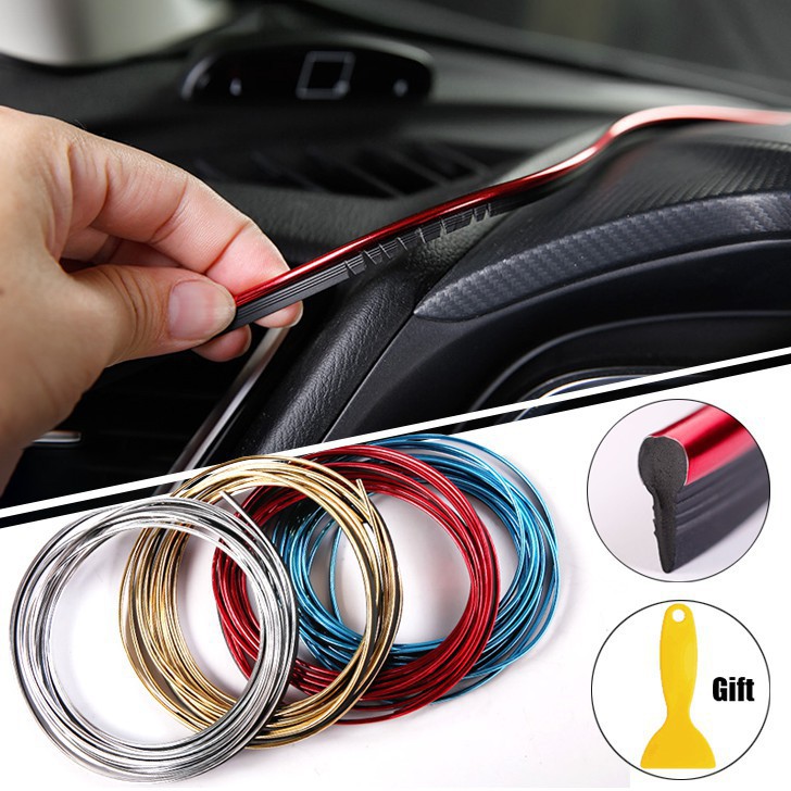 5M Car Stickers Decals Interior Decorative 3D Thread Styling Moulding Strip