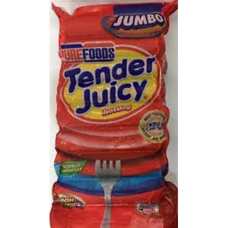 PUREFOODS TENDER JUICY HOTDOG JUMBO / CHEESEDOG X 1KG