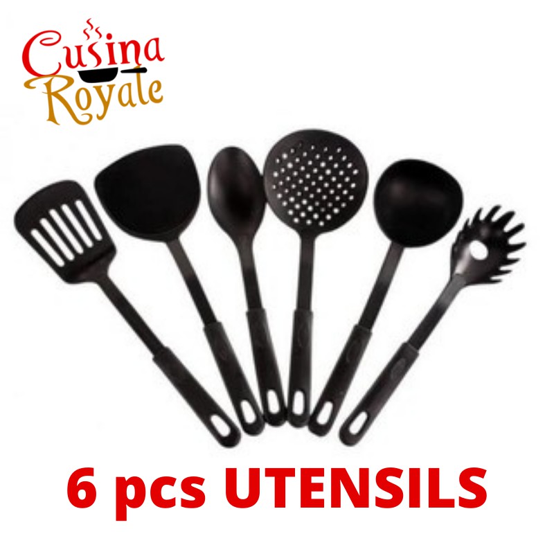 6 pcs Black Utensils Home and Kitchen Tools for Cooking Great Food in