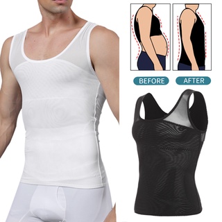 Men Body Shaper Slimming Compression Shirts Gynecomastia