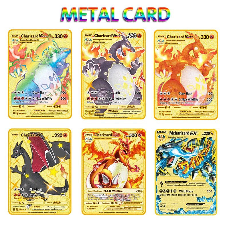 2021 NEW Pokemon Cards Metal Card V Card PIKACHU Charizard Golden Vmax