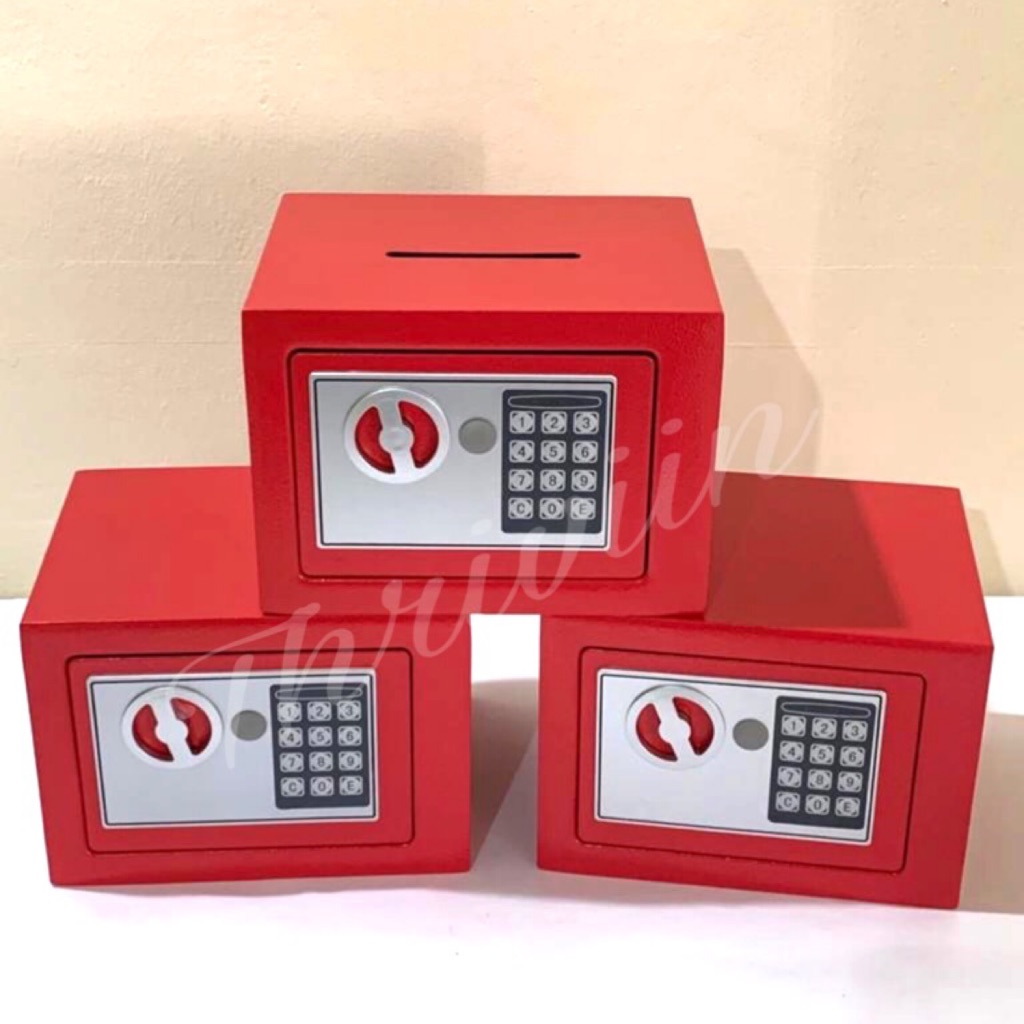 Red Digital Safe Box | Shopee Singapore