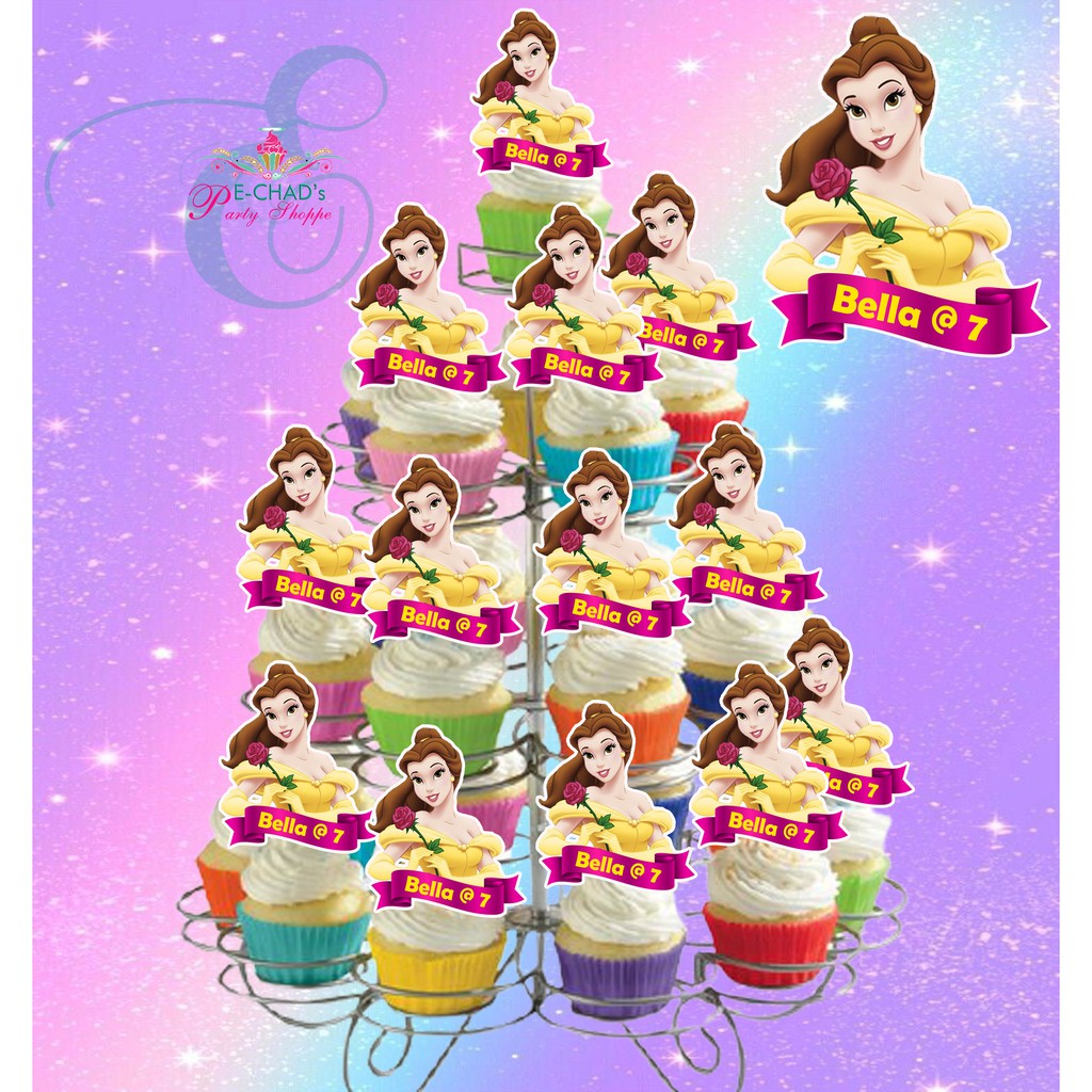 Beauty and the Beast Princess Belle Cupcake topper (12pcs./pack ...