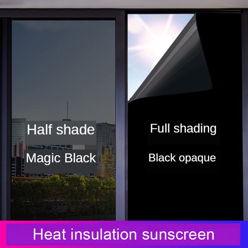 Window film Shading heat insulation sunscreen tint cellophane film anti-peeping full blackout sticker