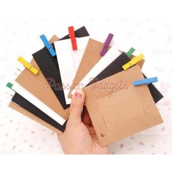 Kraft Vintage Photo Frames+Clips [10pcs] 3-inch camera frame decoration ...