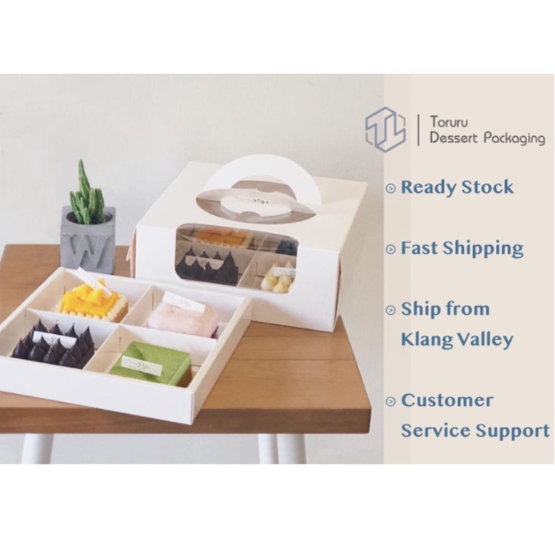 Four Grid 4 Cavity Dessert Box Cake Box 4 Hole Muffin Cupcake Puff ...