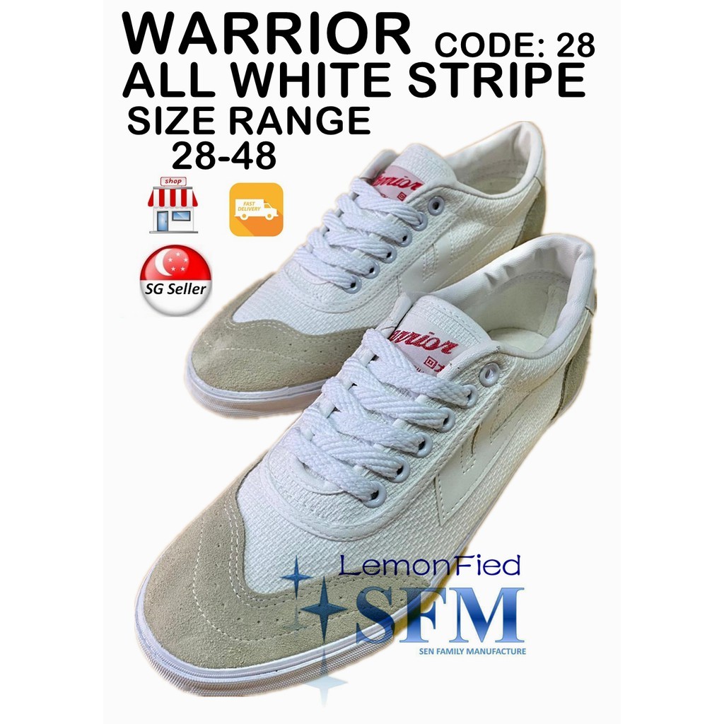 Warrior All White SG Retailer School Shoe 28A 55H 27A Sport Badminton