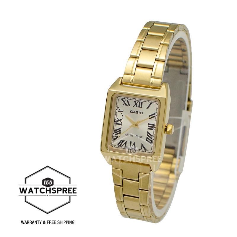 Casio Ladies' Standard Analog Gold Stainless Steel Band Watch LTPV007G