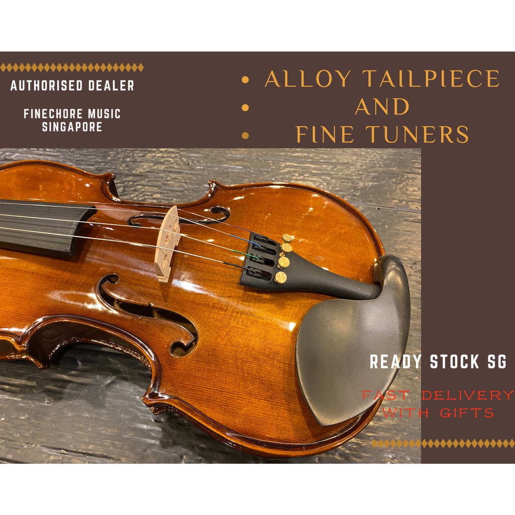 Ready Stock SG】Synwin Student Acoustic Handcrafted Violin Outfit