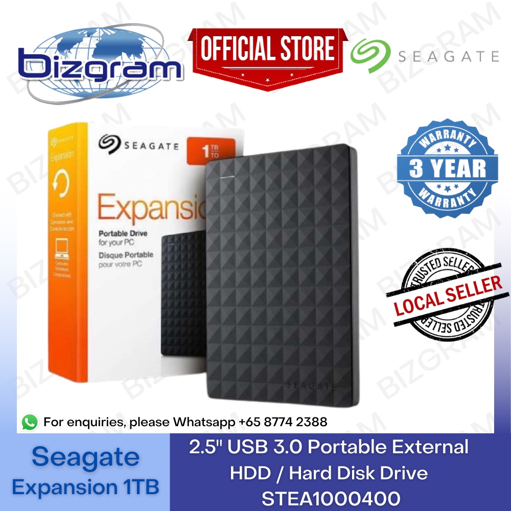 Seagate Expansion 1TB 2.5" USB 3.0 Portable External HDD Hard Drive ...