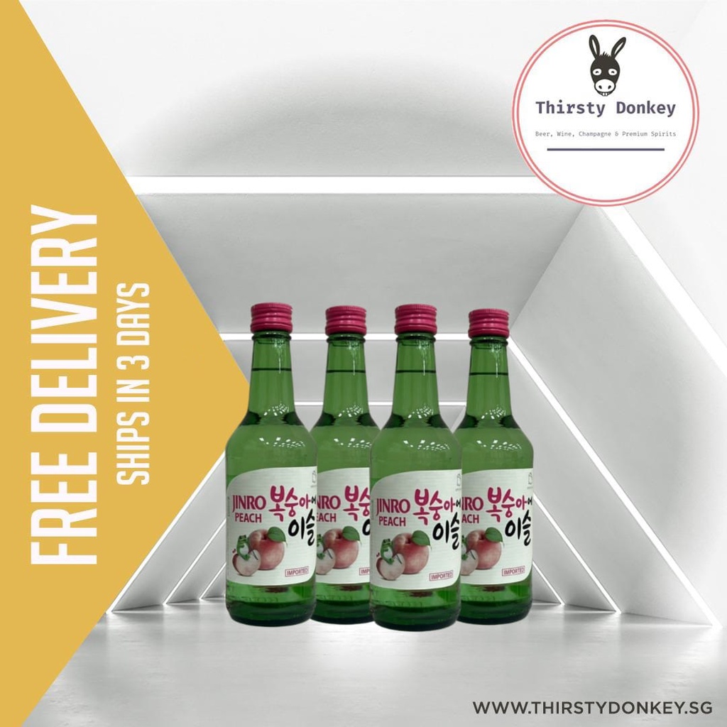 Jinro Peach Soju (4 bottles x 360ml) Shopee Singapore
