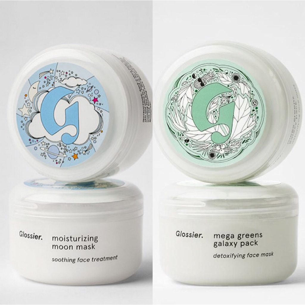 Glossier Moisturizing Moon / Mega Greens Galaxy Pack Mask Duo Shopee