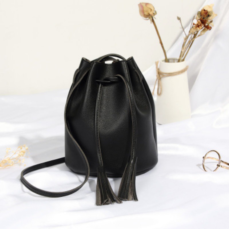 8 Color Women Fashion Simple Pu Leather Bucket Bag