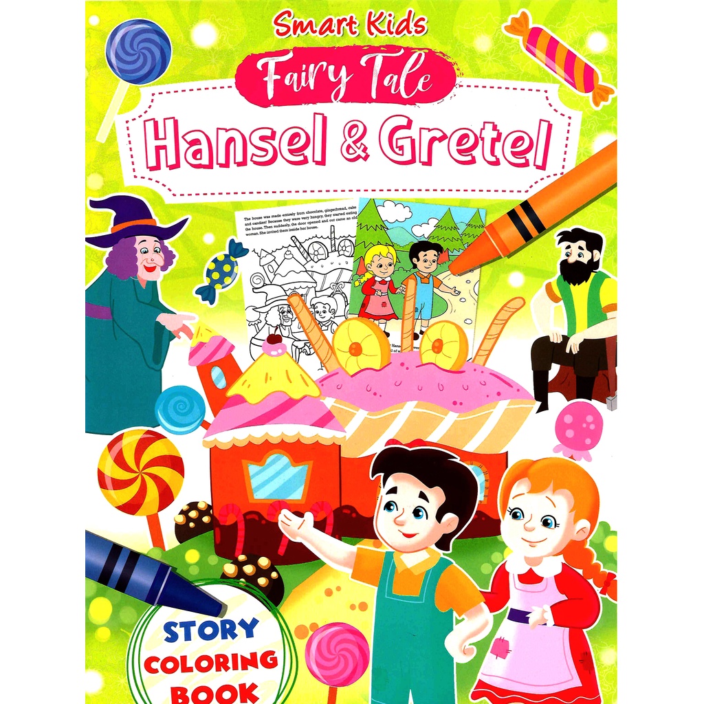 SMART KIDS FAIRY TALE STORY COLORING BOOK-HANSEL & GRETEL | Shopee ...