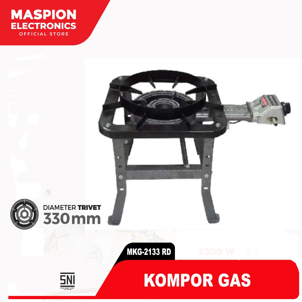 Maspion Kompor Gas Komersil 1 Tungku MKG-2133 RD - Gambar 2
