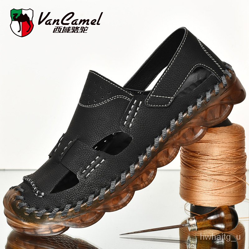 Genuine leather sale sandals