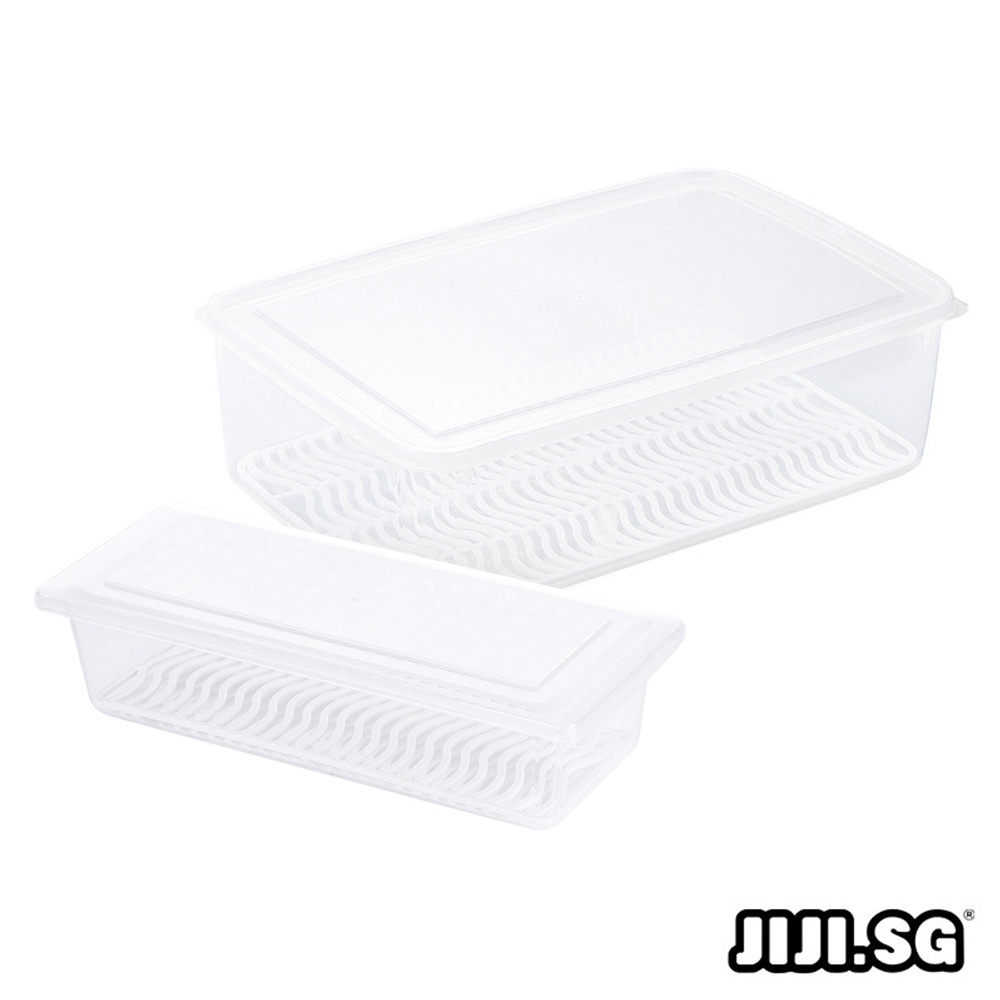 (JIJI.SG) Enmei Food Box with Removeable Drain Plate S/L size / Fridge Storage / Food