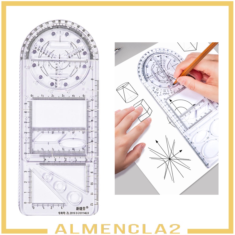 [AlmenclafdMY] Multifunctional Drawing Ruler, Angle and Circle Maker ...