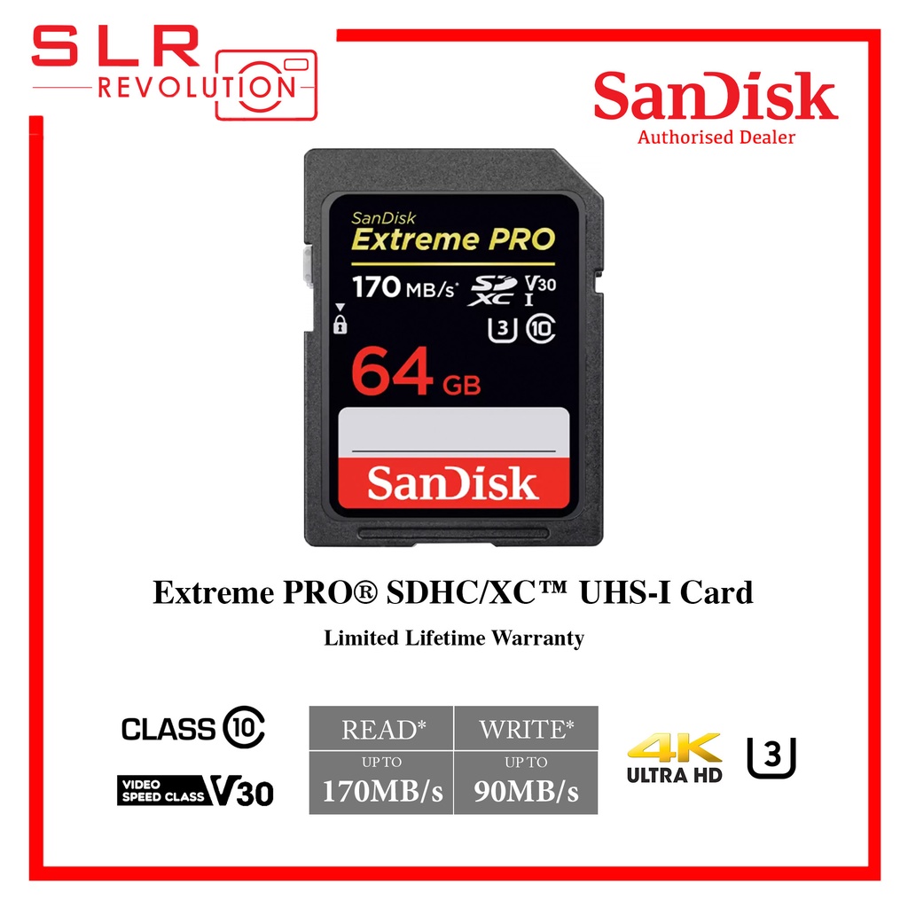 SanDisk Extreme PRO 128GB 256GB UHS-I U3 V30 SDXC Card up to 200MB