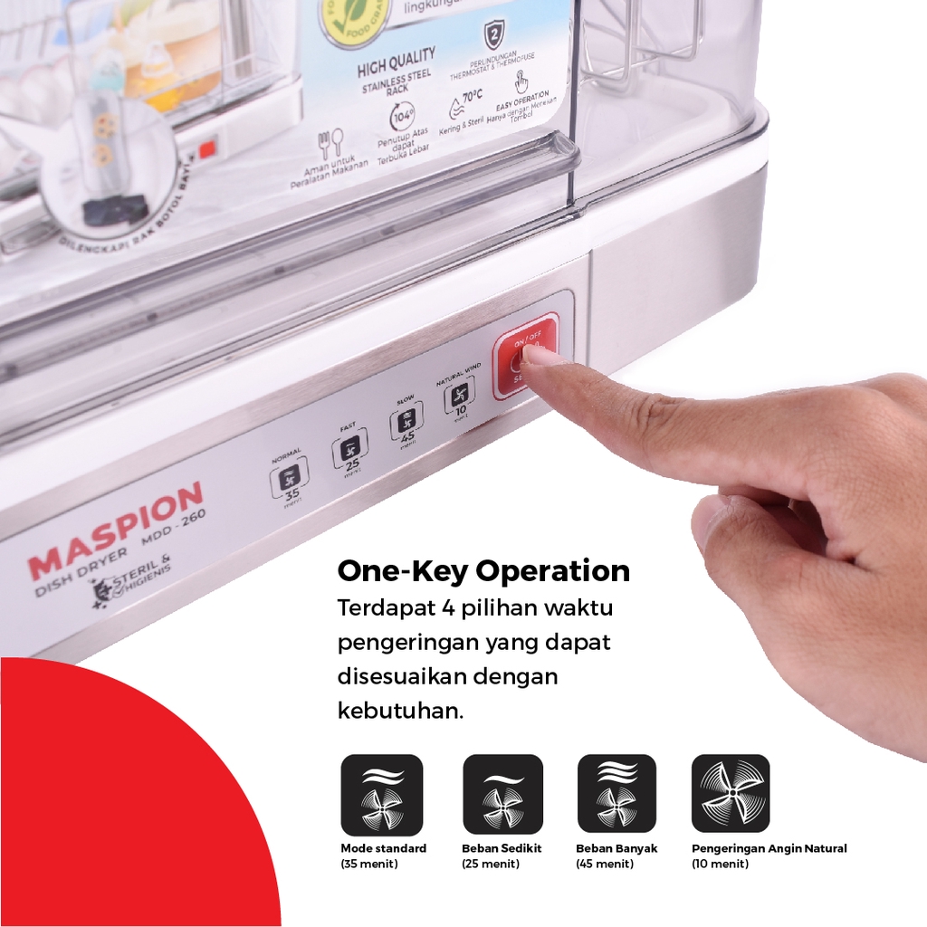 Maspion Dish Dryer Pengering Piring 26 Liter MDD-260 - Gambar 4