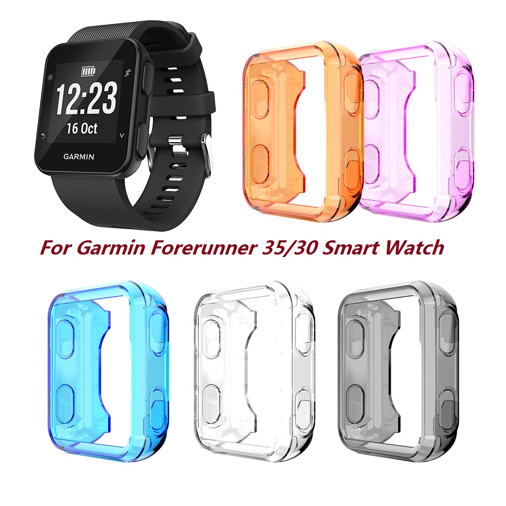 Soft TPU Protective Shell For Garmin Forerunner 35 Smart Watch Silicone Full Case Cover For 35 30 Bracelet Accessories