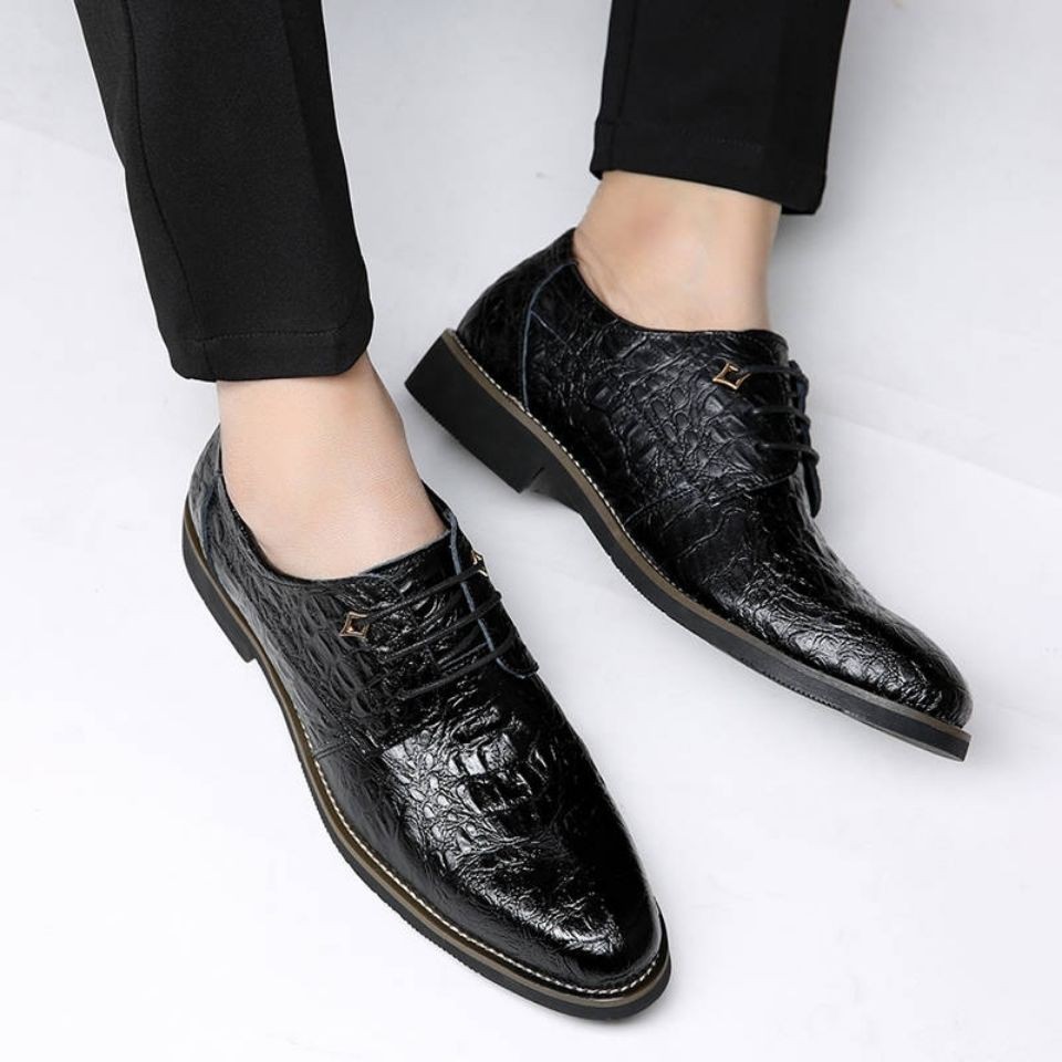New goldlion men s shoes business suits leather crocodile pattern youth ...