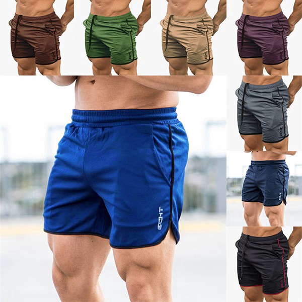 M-2XL Men Fitness Sport Shorts Pants Seluar Sportwear Fitness Short Mesh  Dry Plus Size Shorts Pants