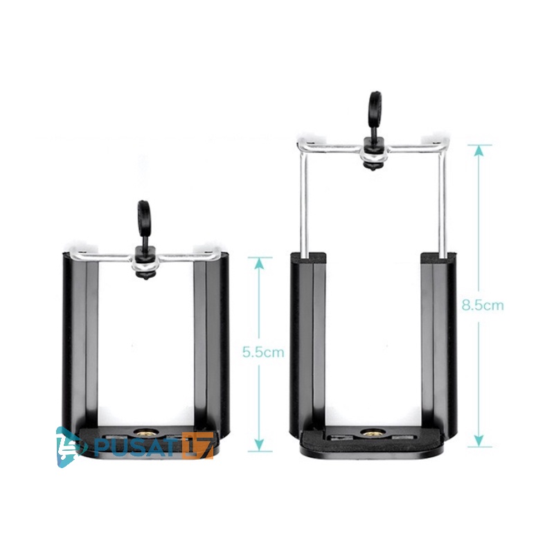 PUSAT17 HOLDER U UNIVERSAL / HOLDER U ONLY / HOLDER U CLAMP TONGSIS TRIPOD HOLDER SUPPORT / HOLDER U HP HANDPHONE - Gambar 4