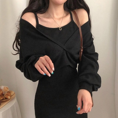 Women Clothing Knitted Fashion Short Skirt Set
