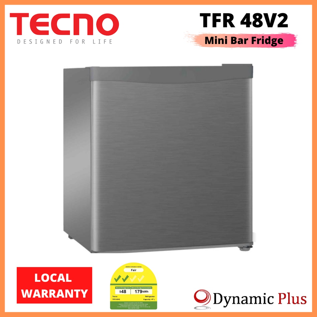 Tecno TFR 48V2 Mini Bar Fridge with Stainless Steel Look 49L Shopee Singapore