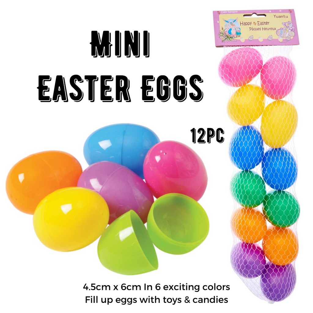 [SG Stock] Colorful White Mini Plastic Easter Eggs Treasure Hunt