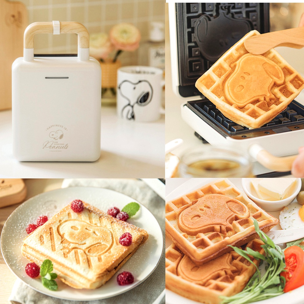 Qoo10 - [SNOOPY] Snoopy Sandwich Waffle Toast maker 3 different type plates  to : Kitchen & Dining