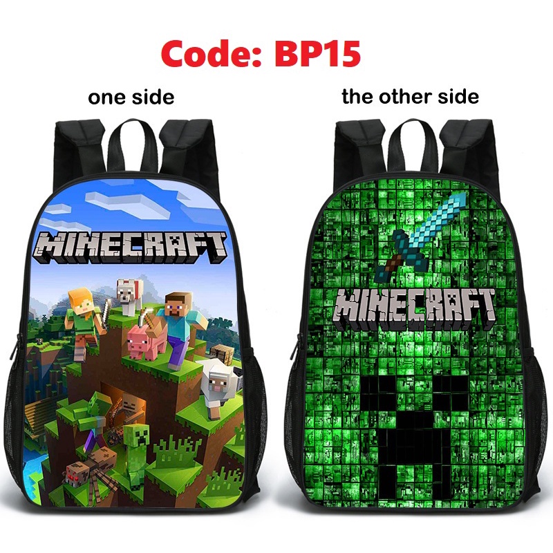 Minecraft backpack★Student Backpack★Double-sided backpack★Primary ...