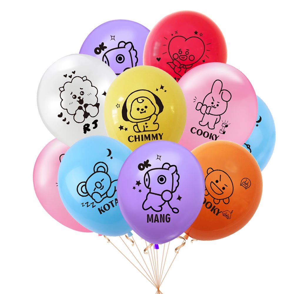 Kpop Bt21 BTS Latex Balloon Party Decoration TATA COOKY CHIMMY | Shopee ...