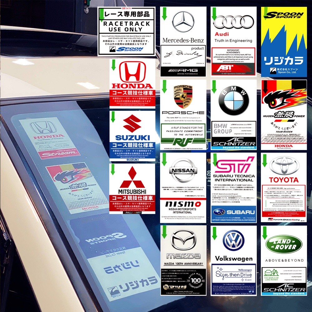 JDM Car Windshield Electrostatic Sticker Japanese Style Modified Stickers Honda,Spoon,MAZDA,NISSAN,SUZIKI,SUBARU Decal