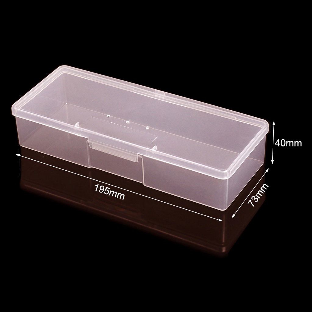 Monja Empty Nail Art Box Rectangle Translucent Pink Plastic Storage Box ...