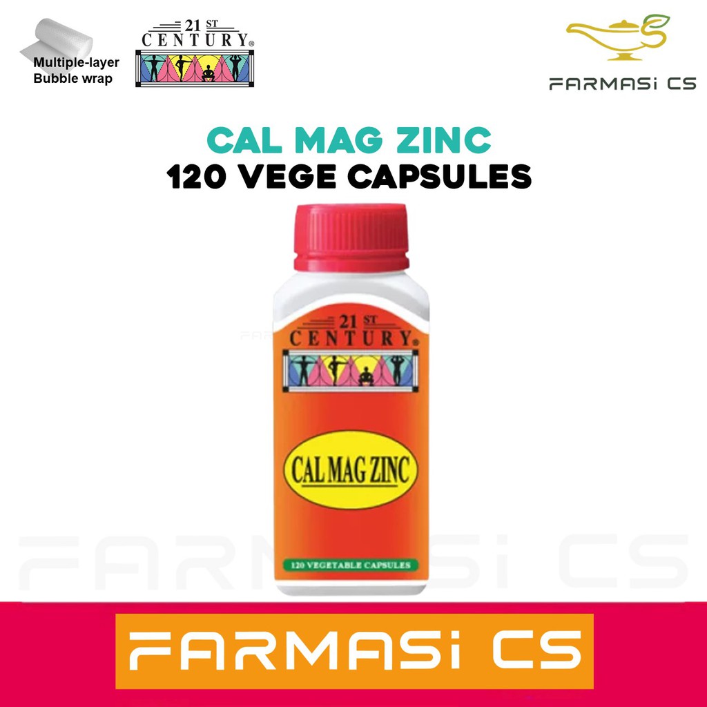 21st Century Cal Mag Zinc ( Calcium Magnesium Zinc ) 120 vegetable capsules EXP10/2024 [ helps