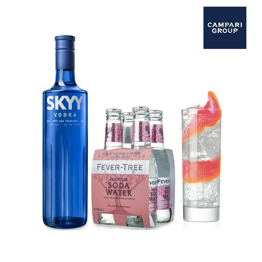 Skyy Vodka & Soda Cocktail Bundle SKYY Vodka 700 ml and Fever Tree