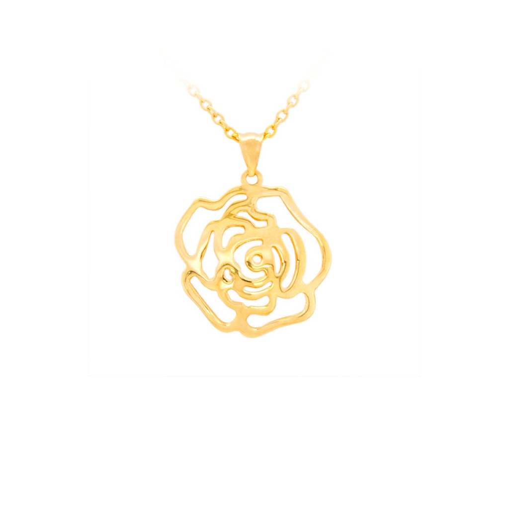 Real gold rose store pendant necklace