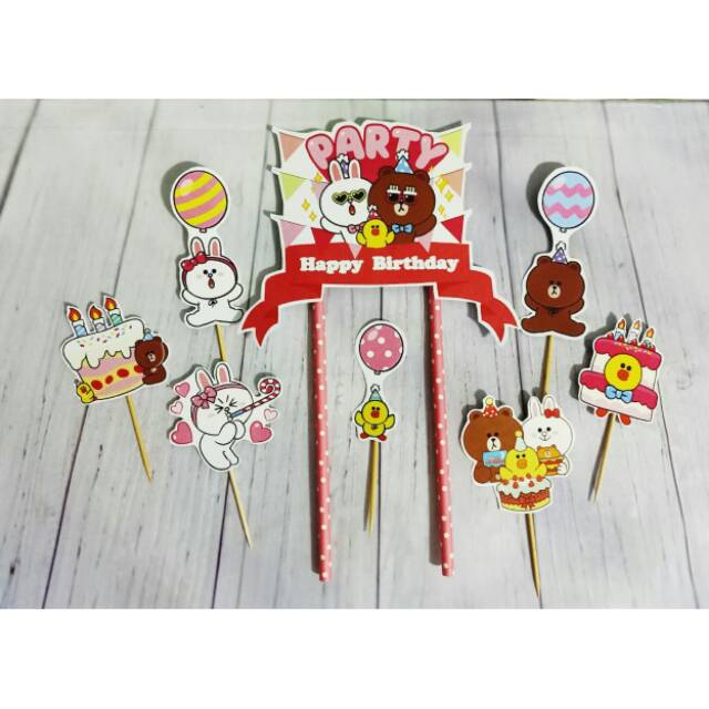 Line Friend topper, birthday decoration, cake topper and pudding topper ...