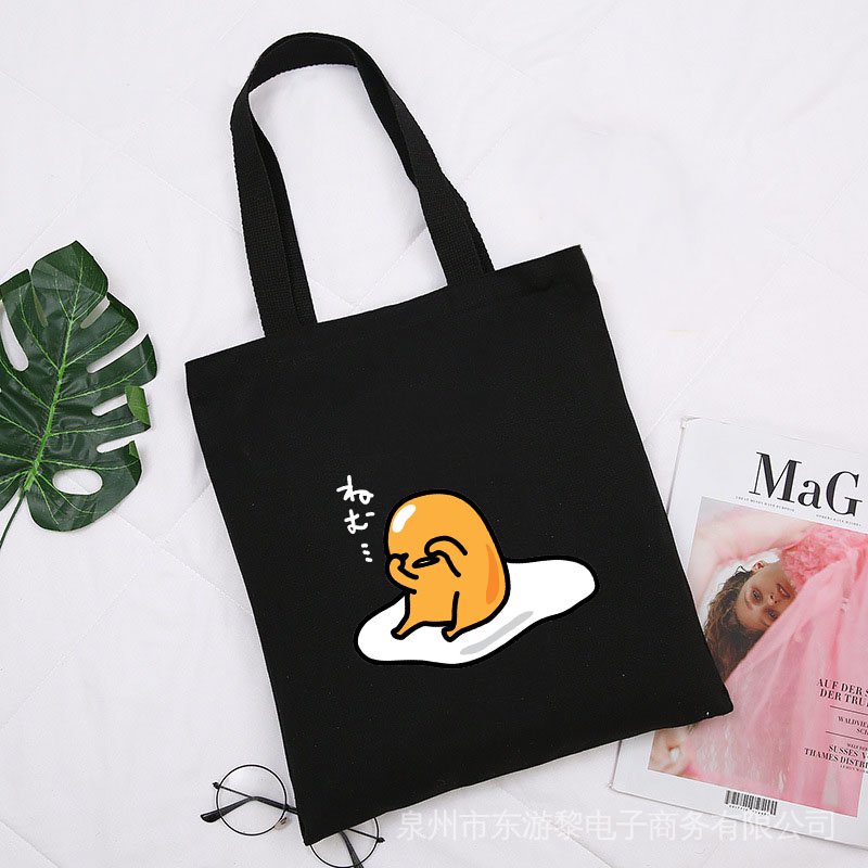 Gudetama Tote Bag Handbag Casual Canvas Bag Cute Cartoon Egg Shoulder