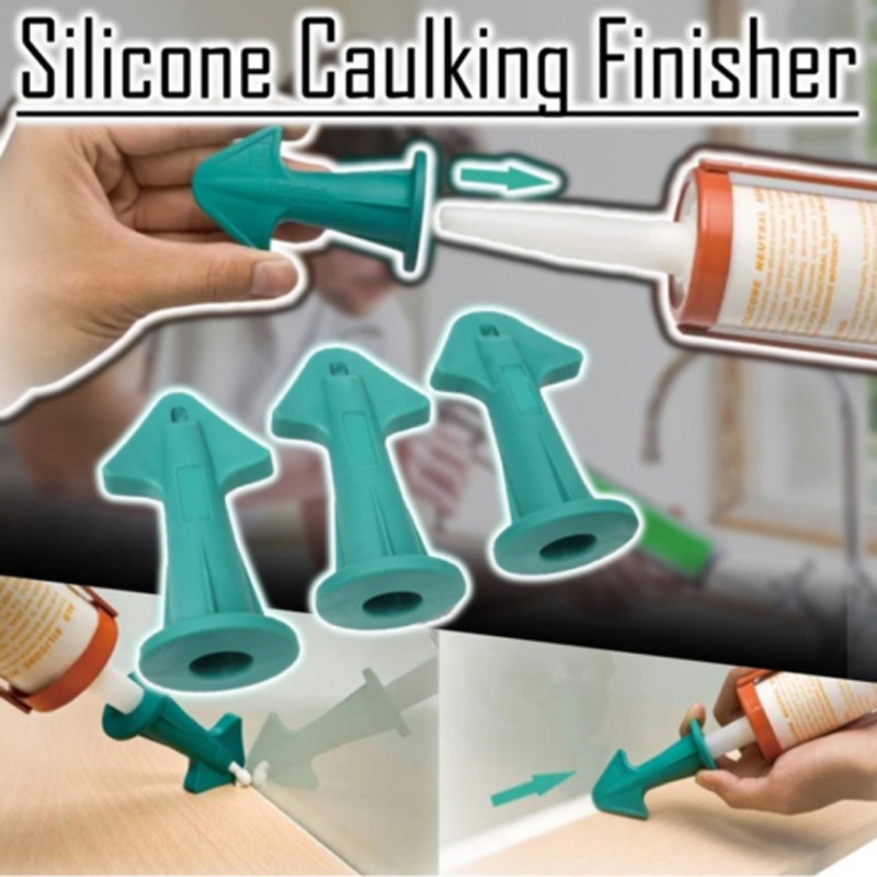 New 3 in 1 6.5R 10R 13R Silicone Caulking Finisher Nozzle Plugs Caulk Tool Set