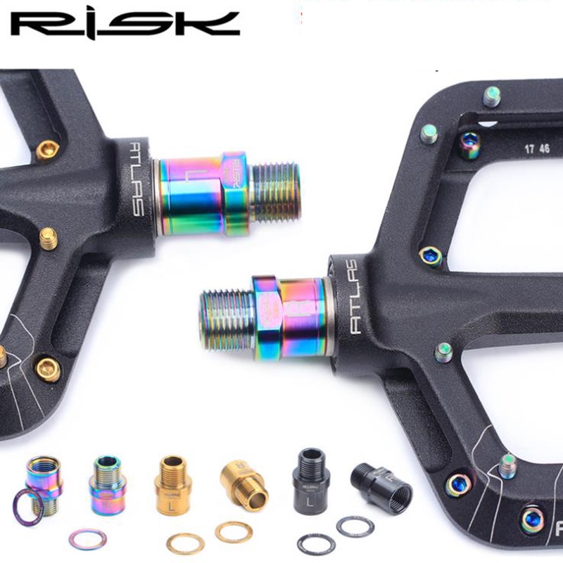 RISK Bicycle Pedal Extension Axis Extender Spacers Washer MTB Converter
